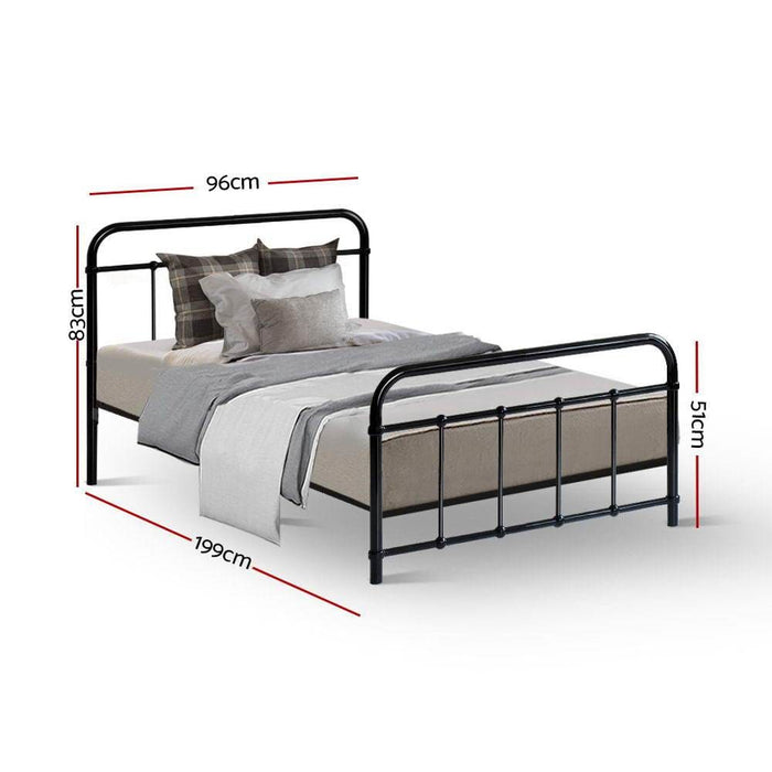 Metal Bed Frame Single Size Platform Foundation Mattress