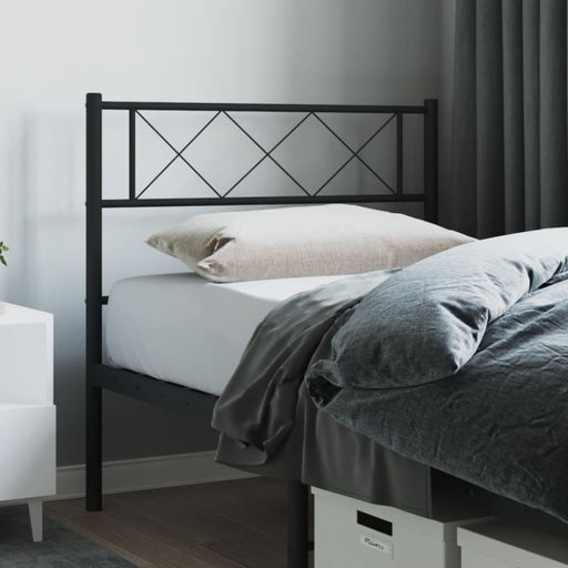 Metal Headboard Black 95x90 Cm Tixtbp