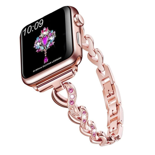 Metal Leather Diamond Strap For Apple Watch