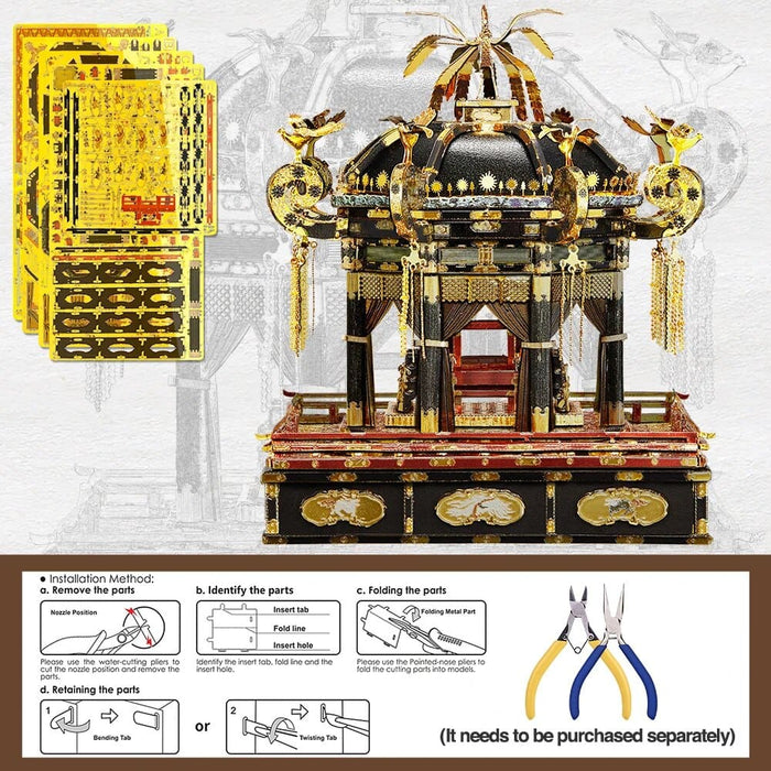3d Metal Puzzle Japan Takamikura Throne Jigsaw Diy Kits