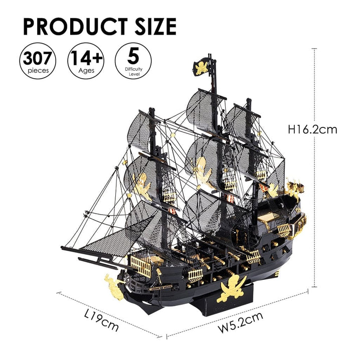 3d Metal Puzzle Model Building Kits Black Pearl Diy