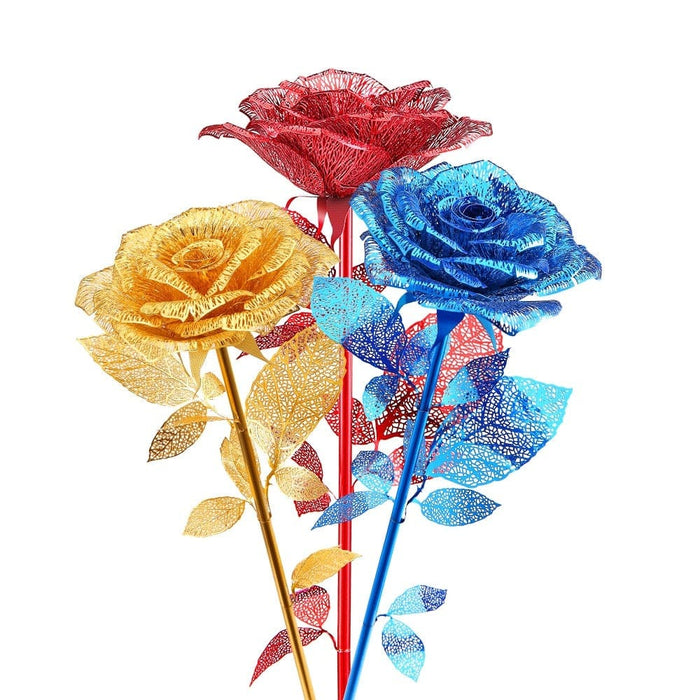 3d Metal Puzzle-rose Model Building Kits Diy Jigsaw Toy