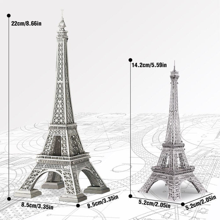 3d Metal Puzzles Eiffel Tower 8.66inch Model Building Kits