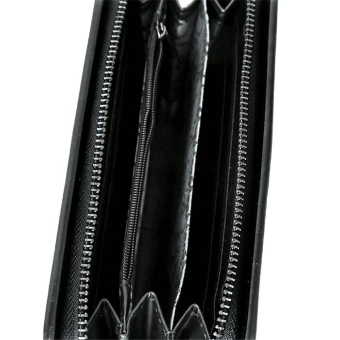 Metal Skull Wallet Card Leather Wristlet Handbags