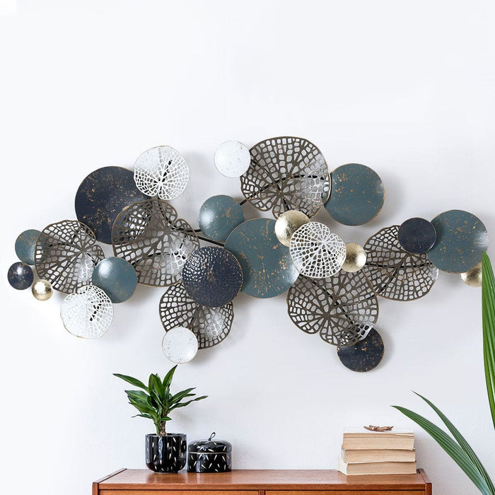 Metal Wall Art Hanging Sculpture 132cm Home Decor Leaf