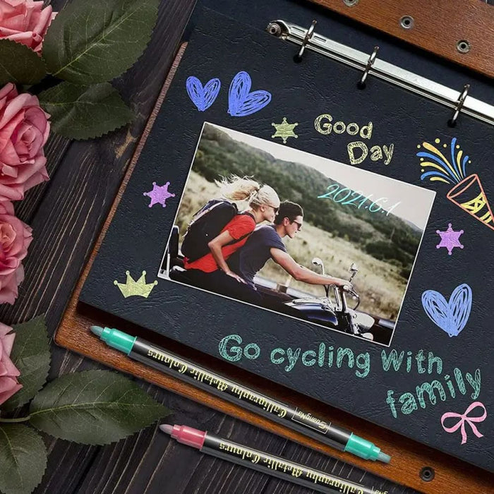 Metallic Paint Markers 12 24 Colours Dual Tip Glitter