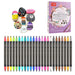 Metallic Paint Markers 12 24 Colours Dual Tip Glitter