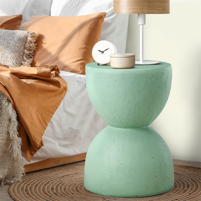 Side Table Coffee Bedside End Stool Stand Stone Outdoor Indoor Green