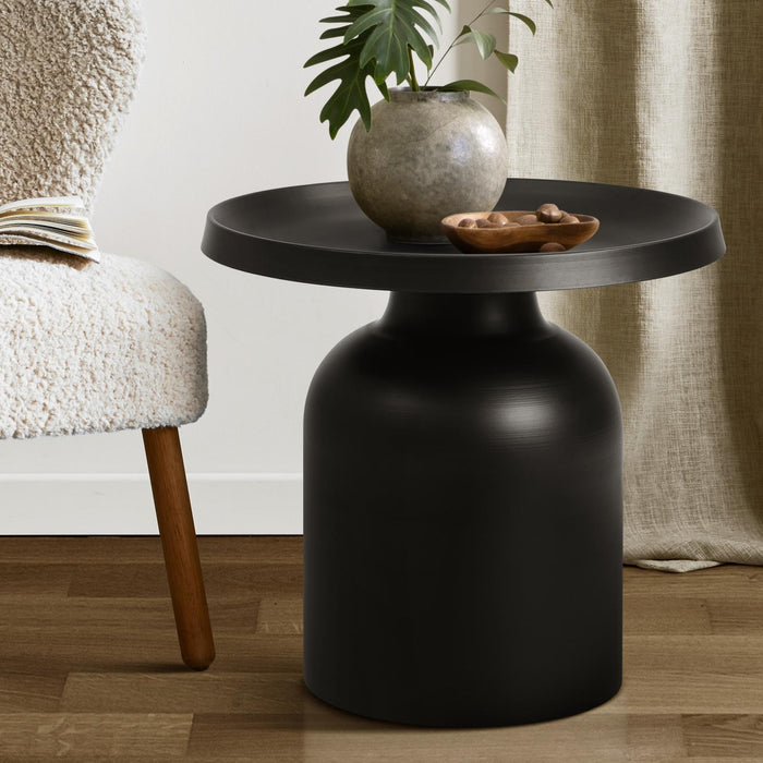 Coffee Side Table Round Bedside Sofa Tea End Tables Steel Metal Black