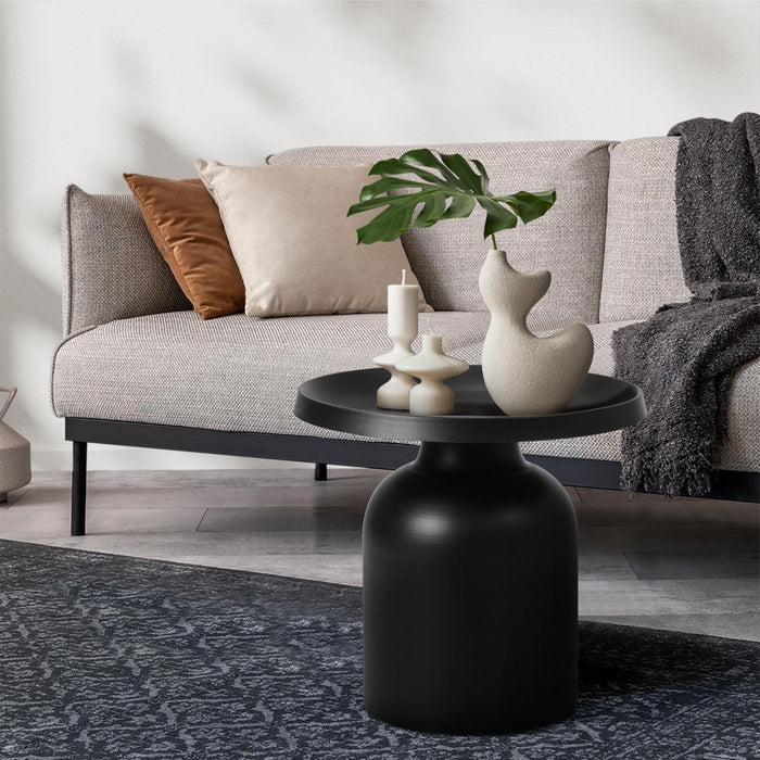 Coffee Side Table Round Bedside Sofa Tea End Tables Steel Metal Black