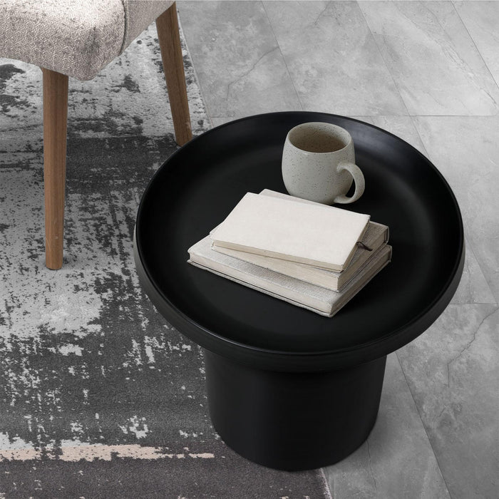 Coffee Side Table Round Bedside Sofa Tea End Tables Steel Metal Black