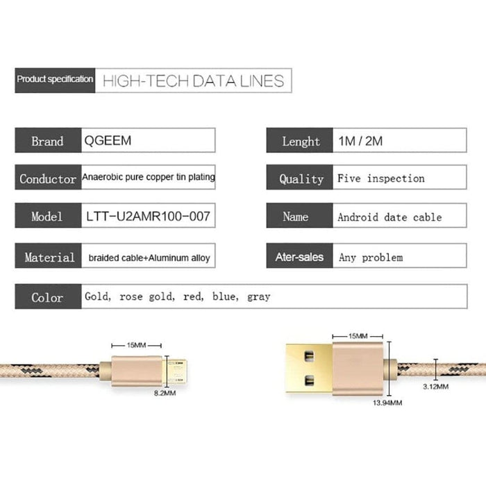 Micro Usb Charging Data Cable for Samsung Xiaomi Huawei