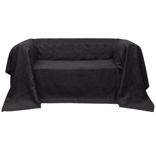 Micro-suede Couch Slipcover Anthracite 270 x 350 Cm Otbnki