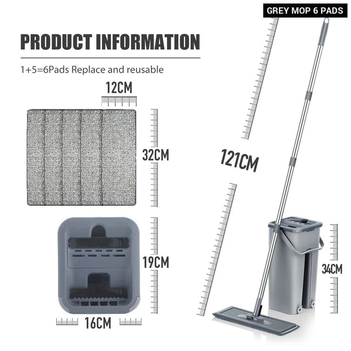 Wet Microfiber Squeeze Mops with Bucket for Wash Floor Home