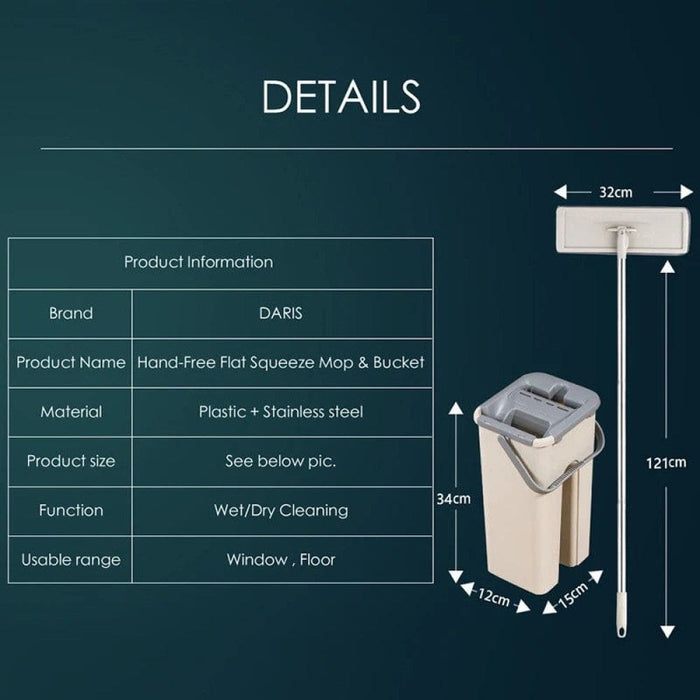 Wet Microfiber Squeeze Mops with Bucket for Wash Floor Home