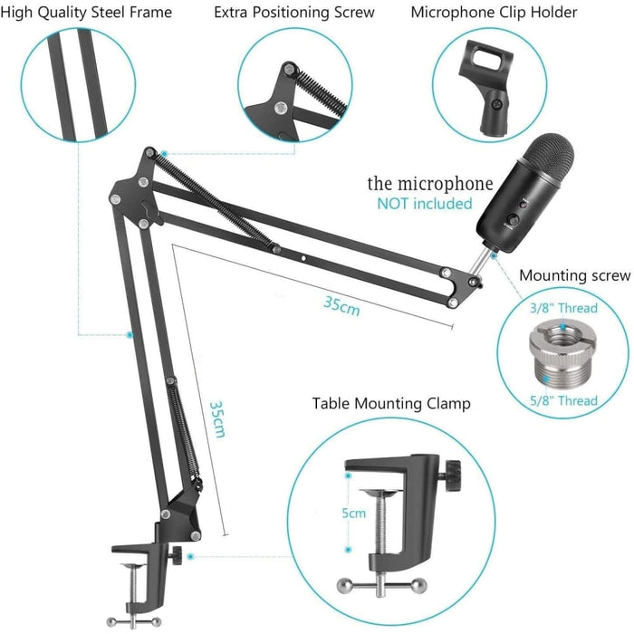 Microphone Radio Broadcasting Stand with 3/8t o 5/8 Screw