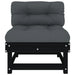 Middle Sofa with Cushions Black Solid Wood Pine Nxpatt