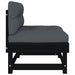 Middle Sofa with Cushions Black Solid Wood Pine Nxpatt
