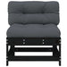 Middle Sofa with Cushions Black Solid Wood Pine Nxpppx