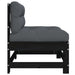 Middle Sofa with Cushions Black Solid Wood Pine Nxpppx