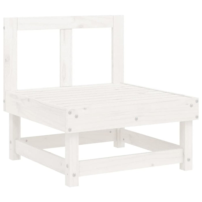 Middle Sofa with Cushions White Solid Wood Pine Nxpatb