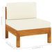 Middle Sofas 2 Pcs with Cream White Cushions Solid Acacia