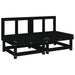 Middle Sofas with Cushions 2 Pcs Black Solid Wood Pine