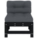 Middle Sofas with Cushions 2 Pcs Black Solid Wood Pine