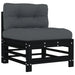 Middle Sofas with Cushions 2 Pcs Black Solid Wood Pine