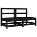 Middle Sofas with Cushions 2 Pcs Black Solid Wood Pine