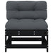 Middle Sofas with Cushions 2 Pcs Black Solid Wood Pine