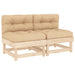 Middle Sofas with Cushions 2 Pcs Solid Wood Pine Nxpapi