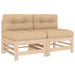 Middle Sofas with Cushions 2 Pcs Solid Wood Pine Nxplnn