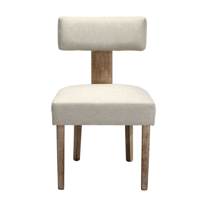 Milford Dining Chairs Beige Fabric Set of 2