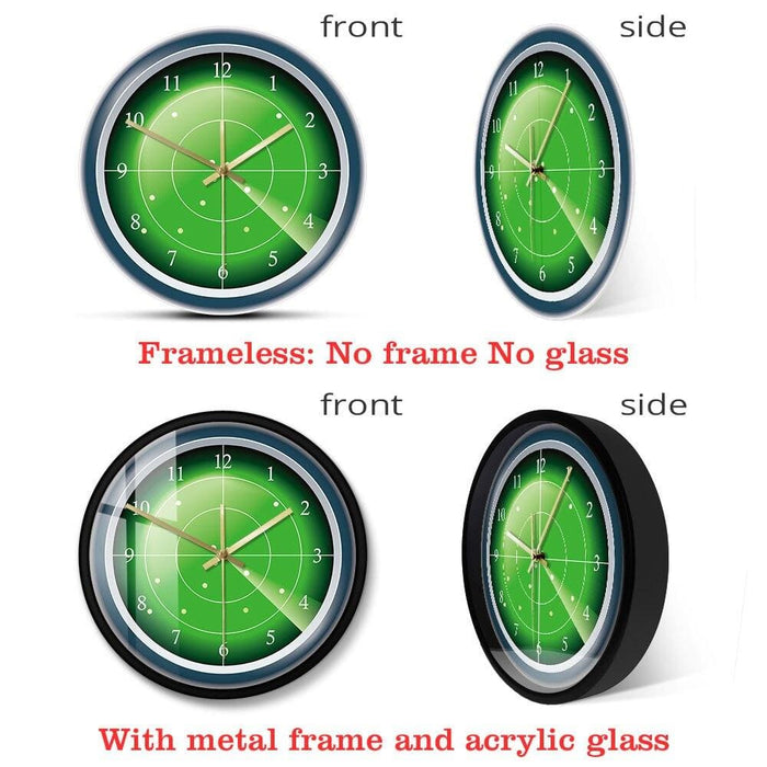 Military Green Radar Designer Wall Clock Hud Screen