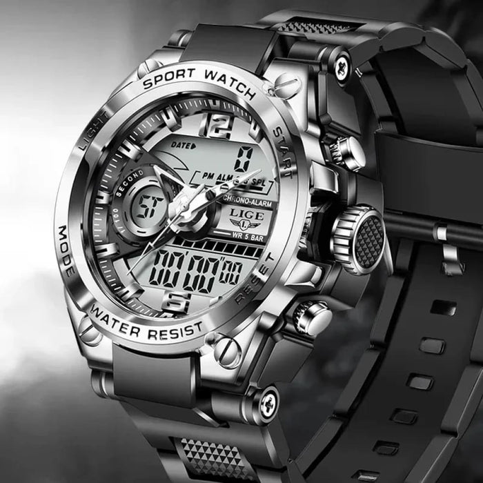 Men Military Watch Digital 50m Waterproof Wristwatch Led