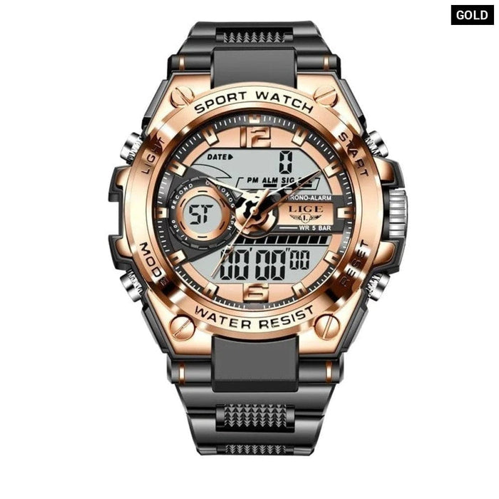 Men Military Watch Digital 50m Waterproof Wristwatch Led
