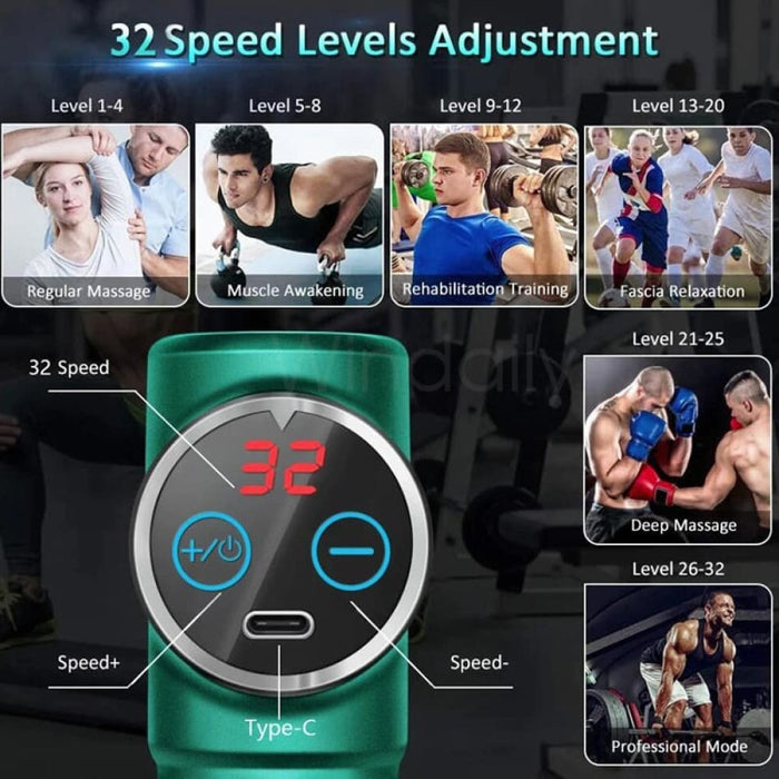 Mini 32 Speed Touch Screen Deep Tissue Percussion Muscle