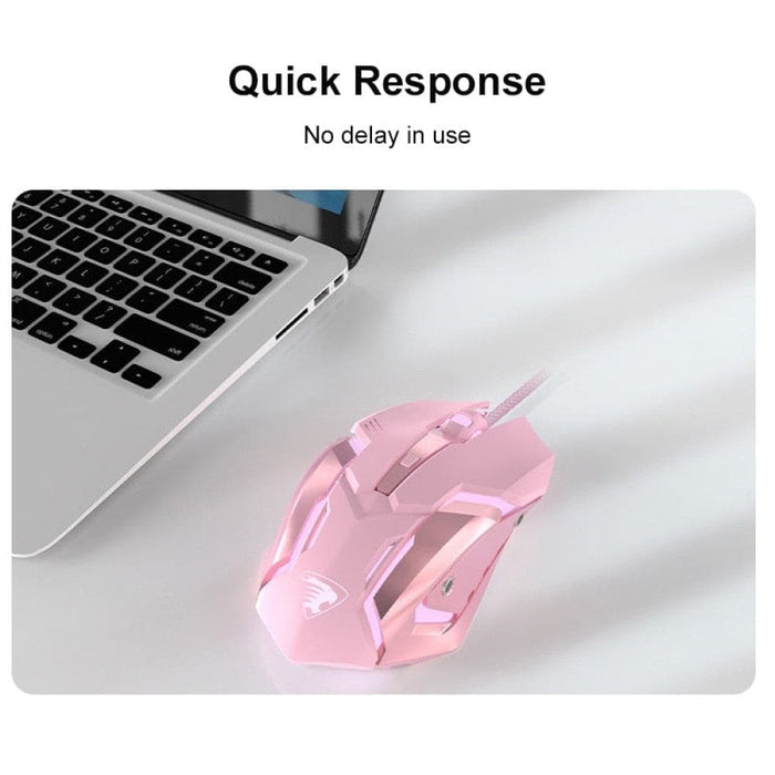 Mini 4 Keys Wired Backlit Silent Mouse for Laptop Computer