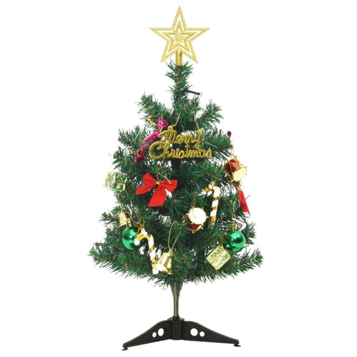 Mini Artificial Christmas Tree With 30 Leds Green 60 Cm