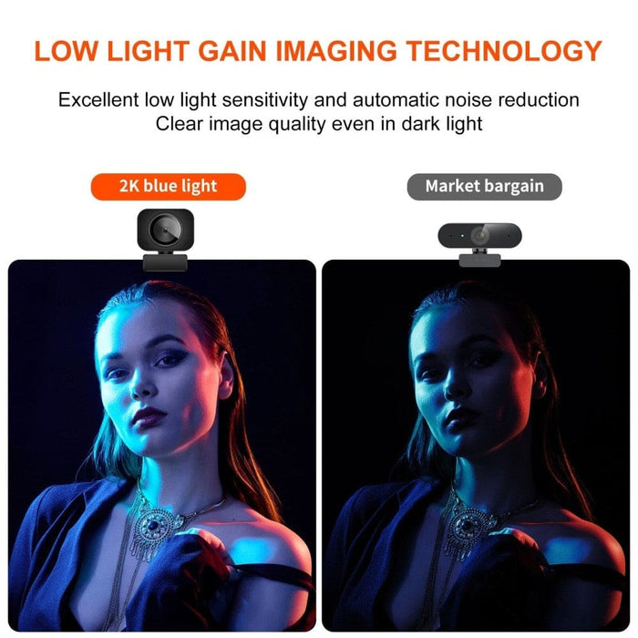 Mini 2k Full Hd Usb Autofocus Web Camera with Microphone