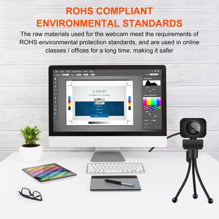 Mini 2k Full Hd Usb Autofocus Web Camera with Microphone