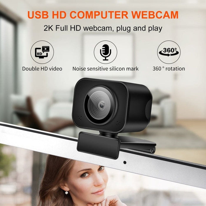 Mini 2k Full Hd Usb Autofocus Web Camera with Microphone