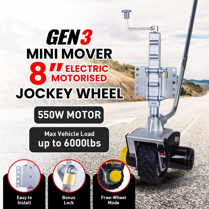 Mini Mover 12v 550w Electric Motorised Jockey Wheel