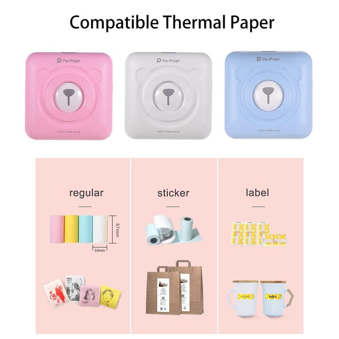 Mini Pocket Thermal Paper Photo Printer with Paper- Usb