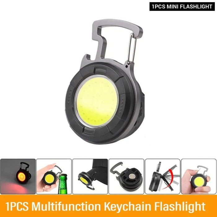 Mini Portable Cob Type c Rechargeable Keychain Flashlight