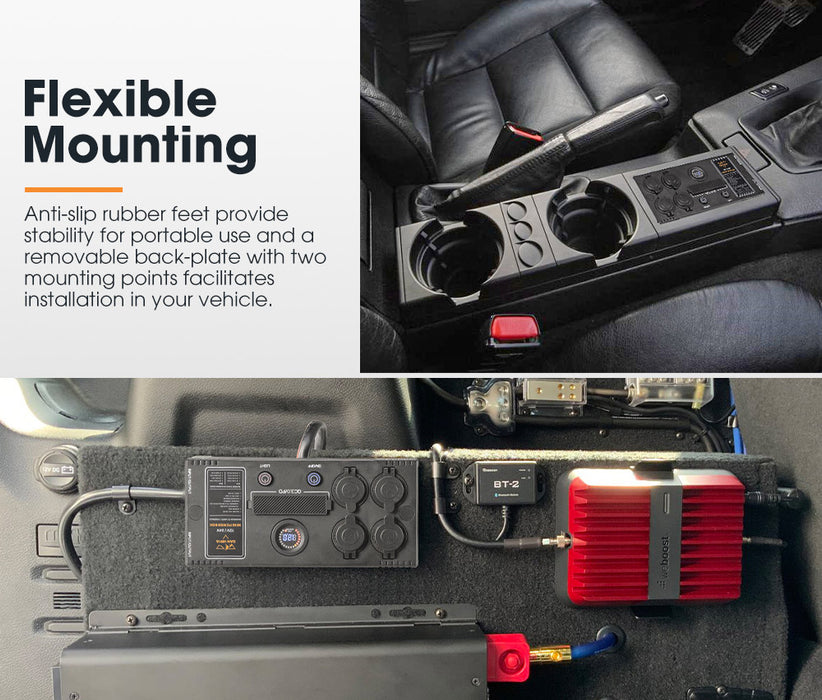 12V / 24V Mini Power Box Portable Control Hub Qc 3.0 Ports W / Led Light