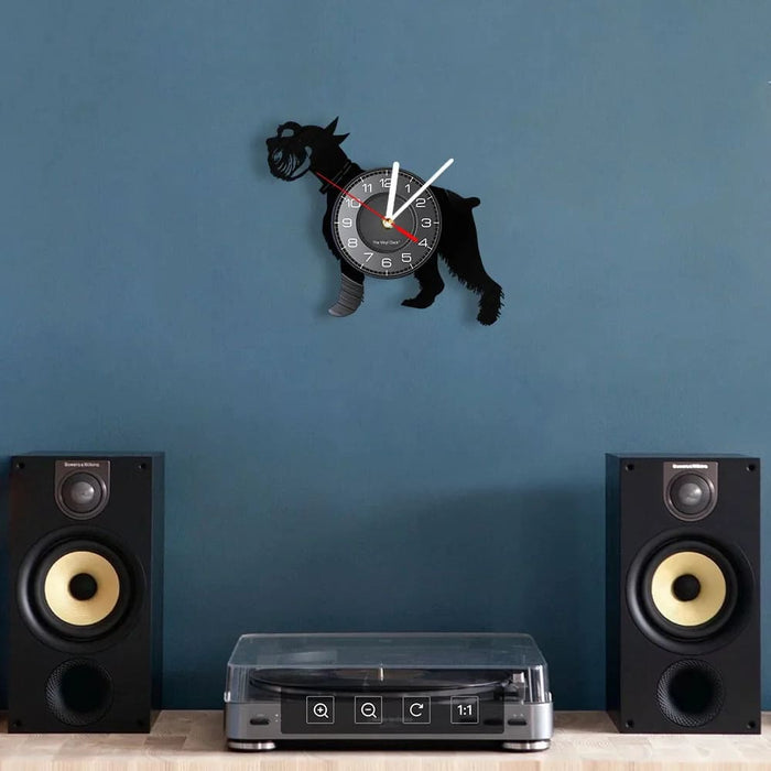 Mini Schnauzer Dog Vinyl Record Wall Clock