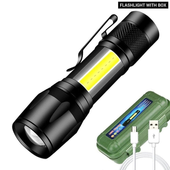 Mini Torch Led Rechargeable Flashlight Portable Usb