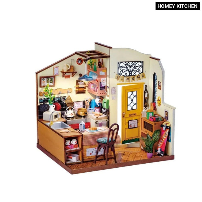 Miniature House for Kids Adult Homey Kitchen Pre-painted